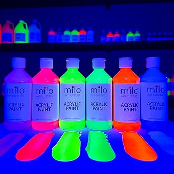 Pintura Acrílica Neón Milo Art Supplies (4oz / 118ml) – Alta Pigmentación (Precio por Unidad