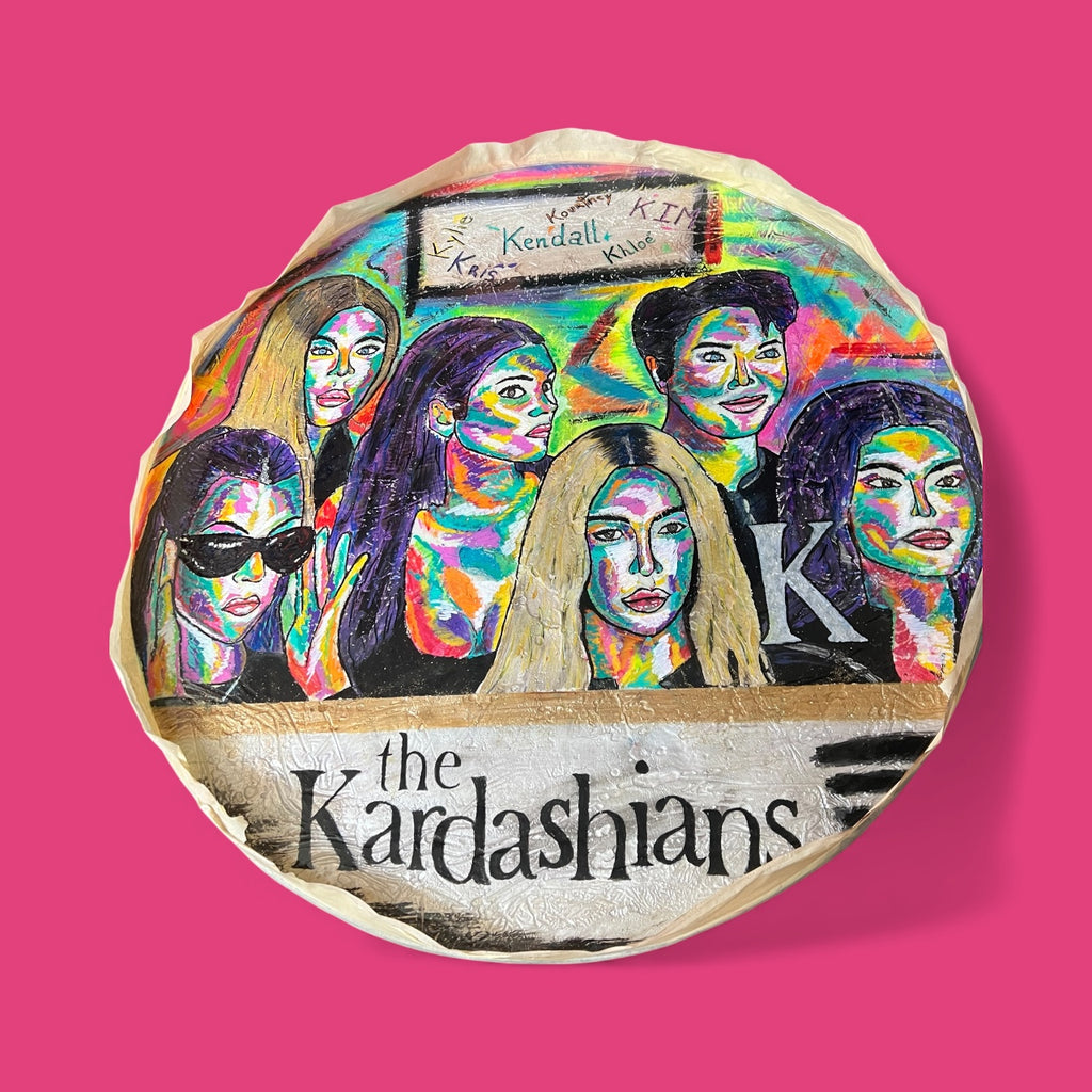 Kardashian Universe – 30” Round Pop Art Table / Wall Art by Oscar Ekmerdji