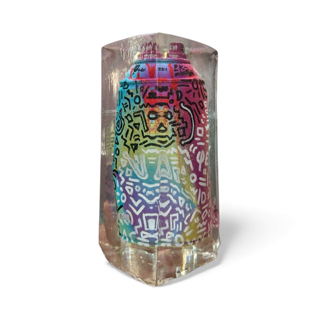 Street Graffiti Spray Can Encased in Epoxy – Art Sculpture by Oscar Ekmerdji