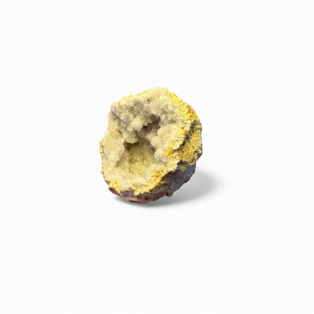 White Quartz Geode – Natural Drusy Crystal Cave