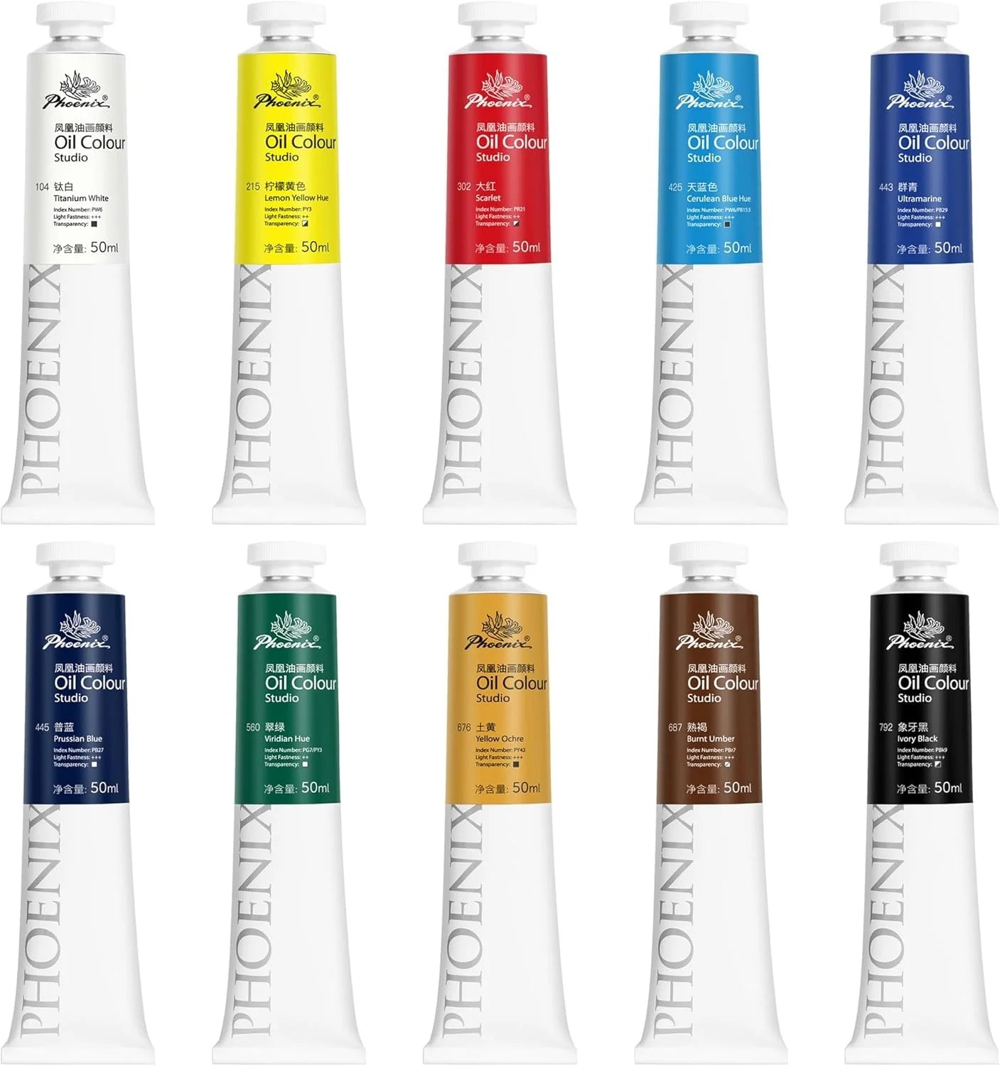 Pintura al Óleo Phoenix Studio - Tubo 50ml (Colores Individuales)