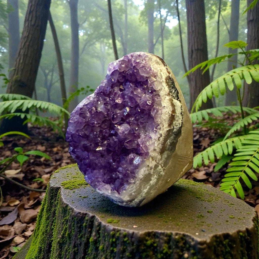 Amethyst Standing Geode – Natural Deep Purple Crystal