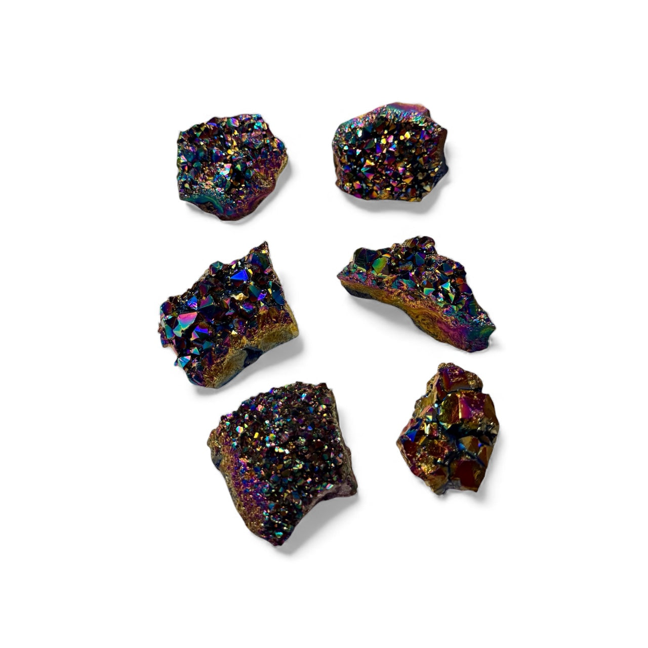 Titanium Aura Quartz Cluster – Iridescent Rainbow Crystal