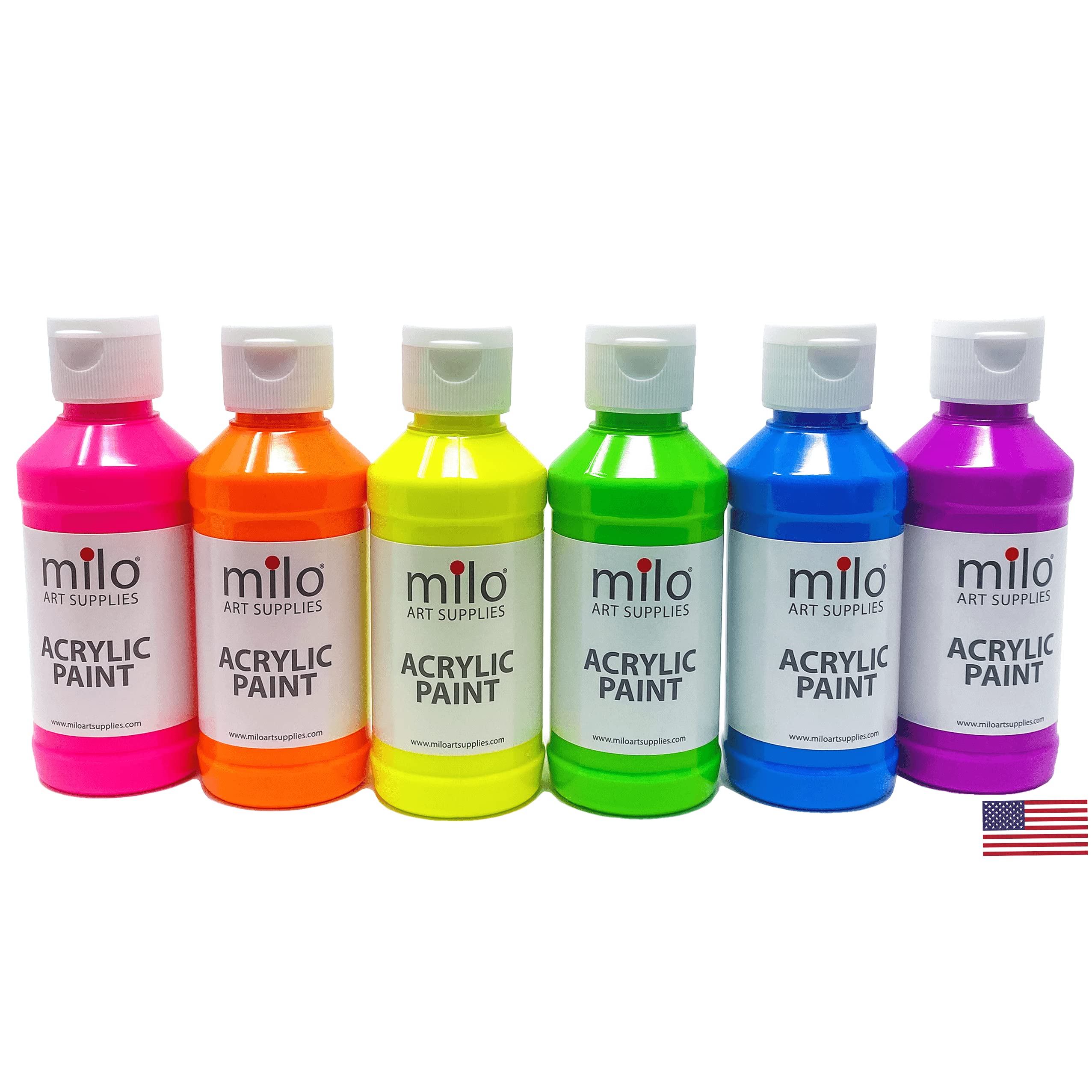 Pintura Acrílica Neón Milo Art Supplies (4oz / 118ml) – Alta Pigmentación (Precio por Unidad