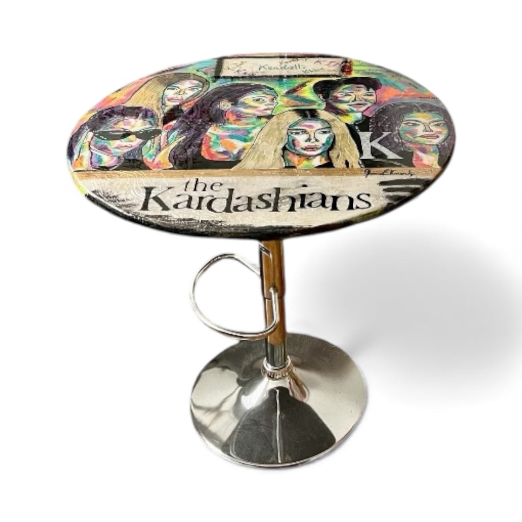Kardashian Universe – 30” Round Pop Art Table / Wall Art by Oscar Ekmerdji