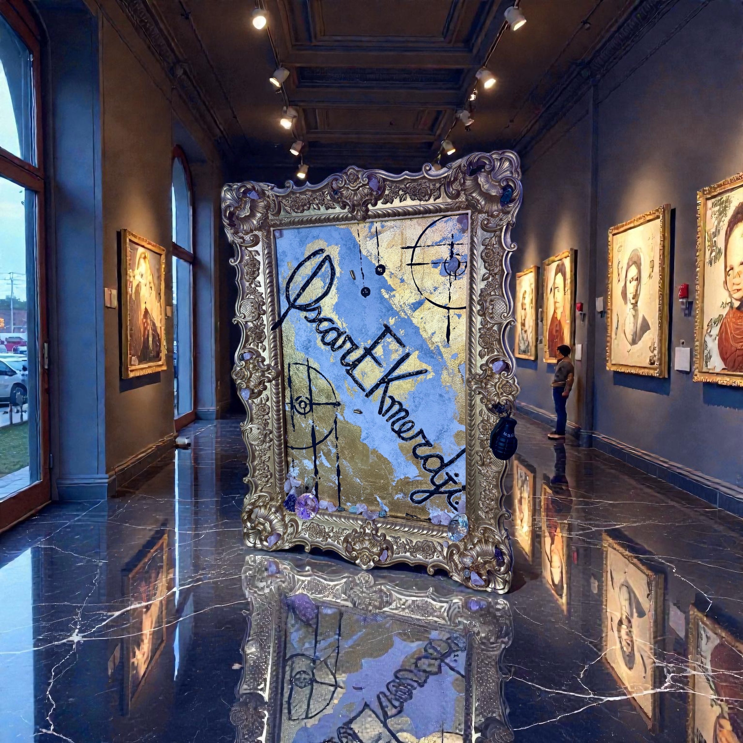 Legacy of Gold & diamonds by Oscar Ekmerdji – Signature Mixed-Media Art