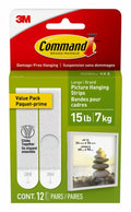 Tiras Adhesivas Command 3M para Cuadros Grandes – Soporta hasta 7kg (Pack de 12 Pares)