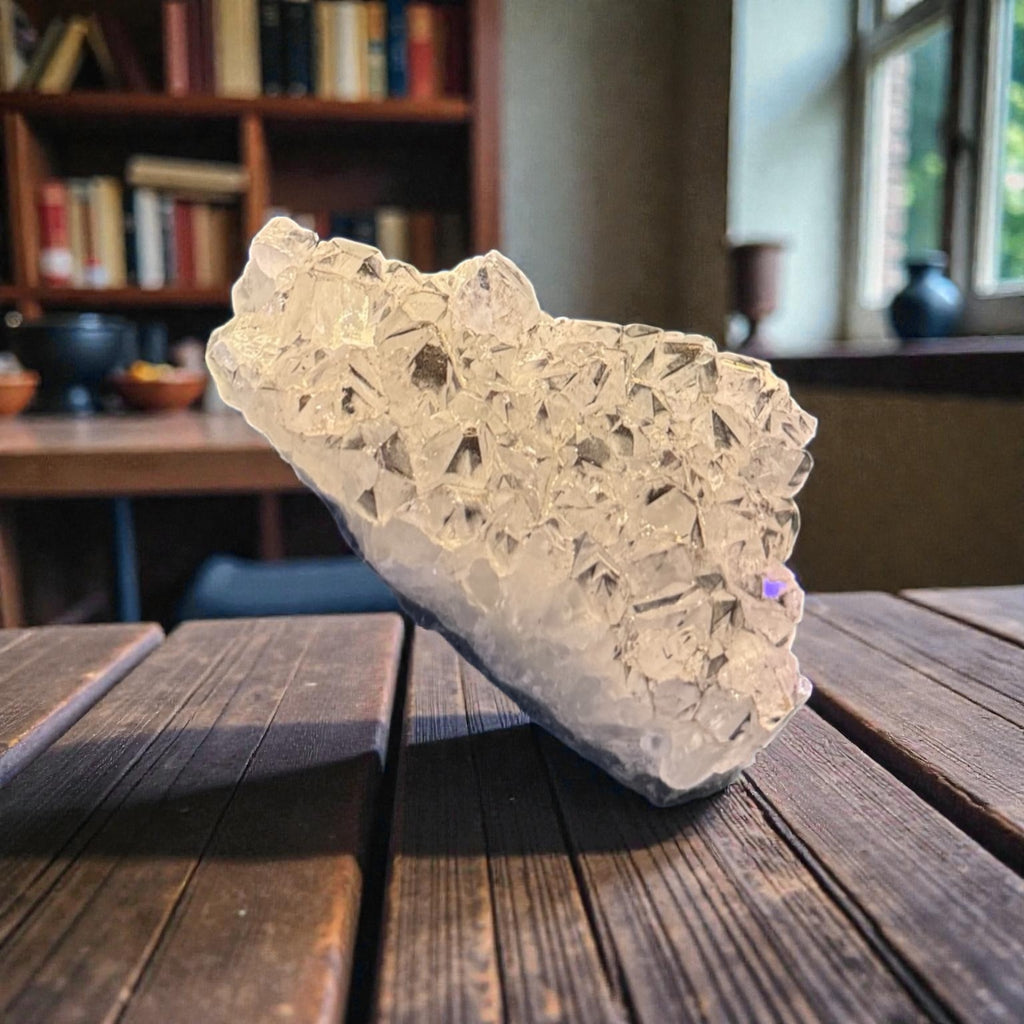 Clear Ice Druzy Quartz Cluster – Premium Crystal Specimen