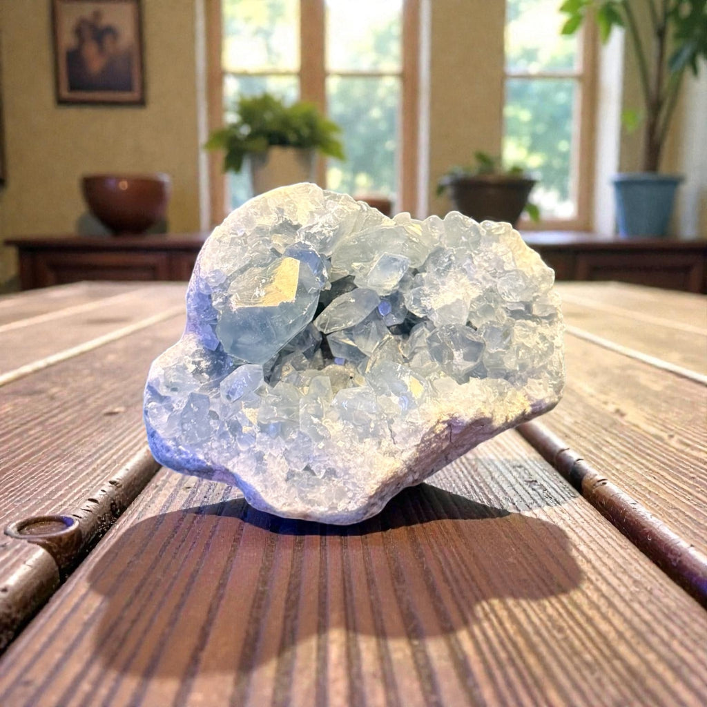 Celestite Cluster – Premium Sky-Blue Crystal