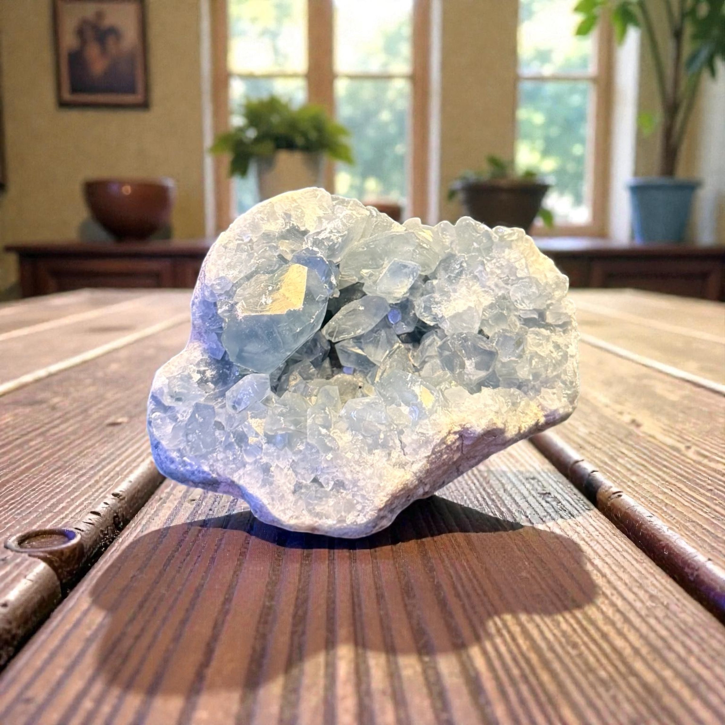 Celestite Cluster – Premium Sky-Blue Crystal
