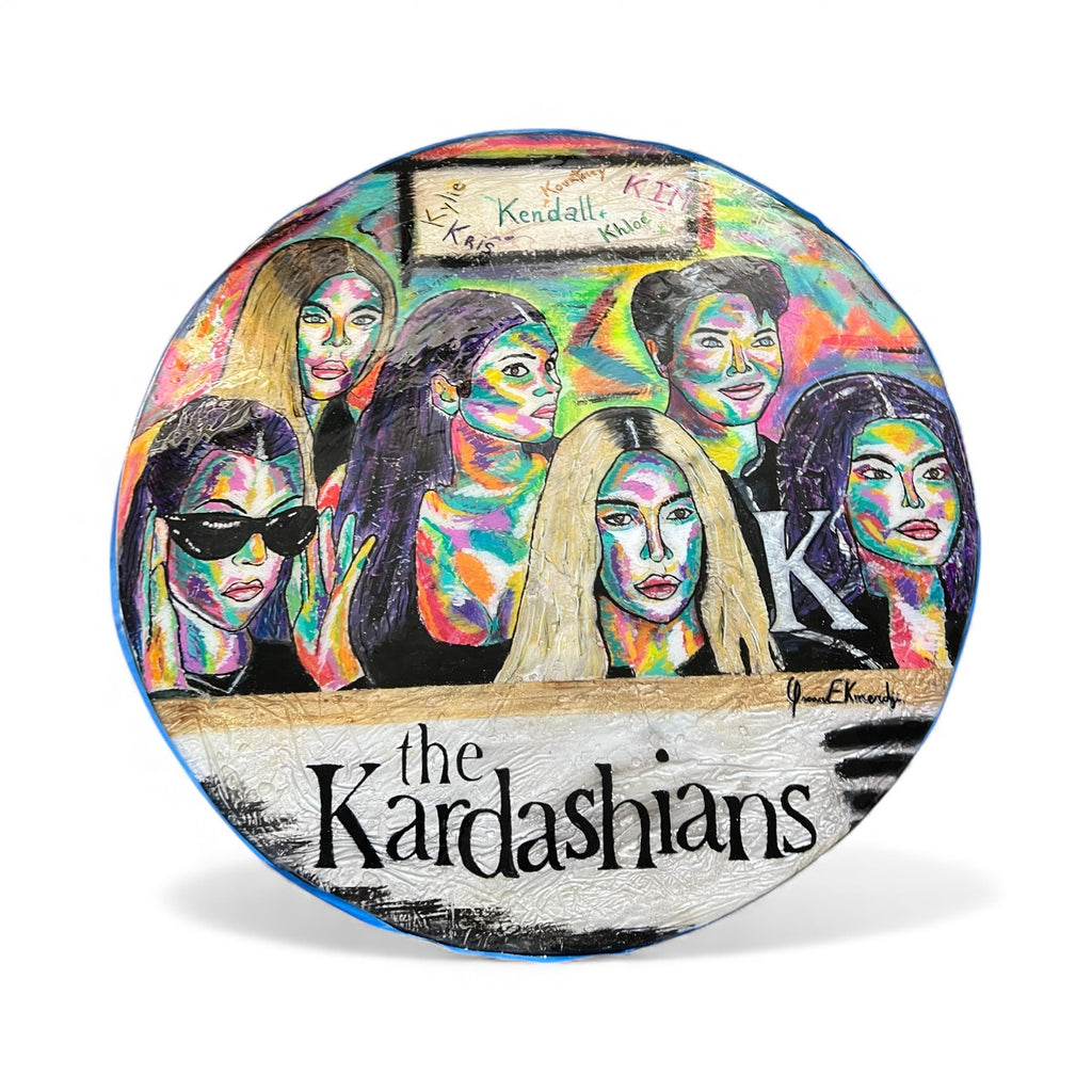 Kardashian Universe – 30” Round Pop Art Table / Wall Art by Oscar Ekmerdji