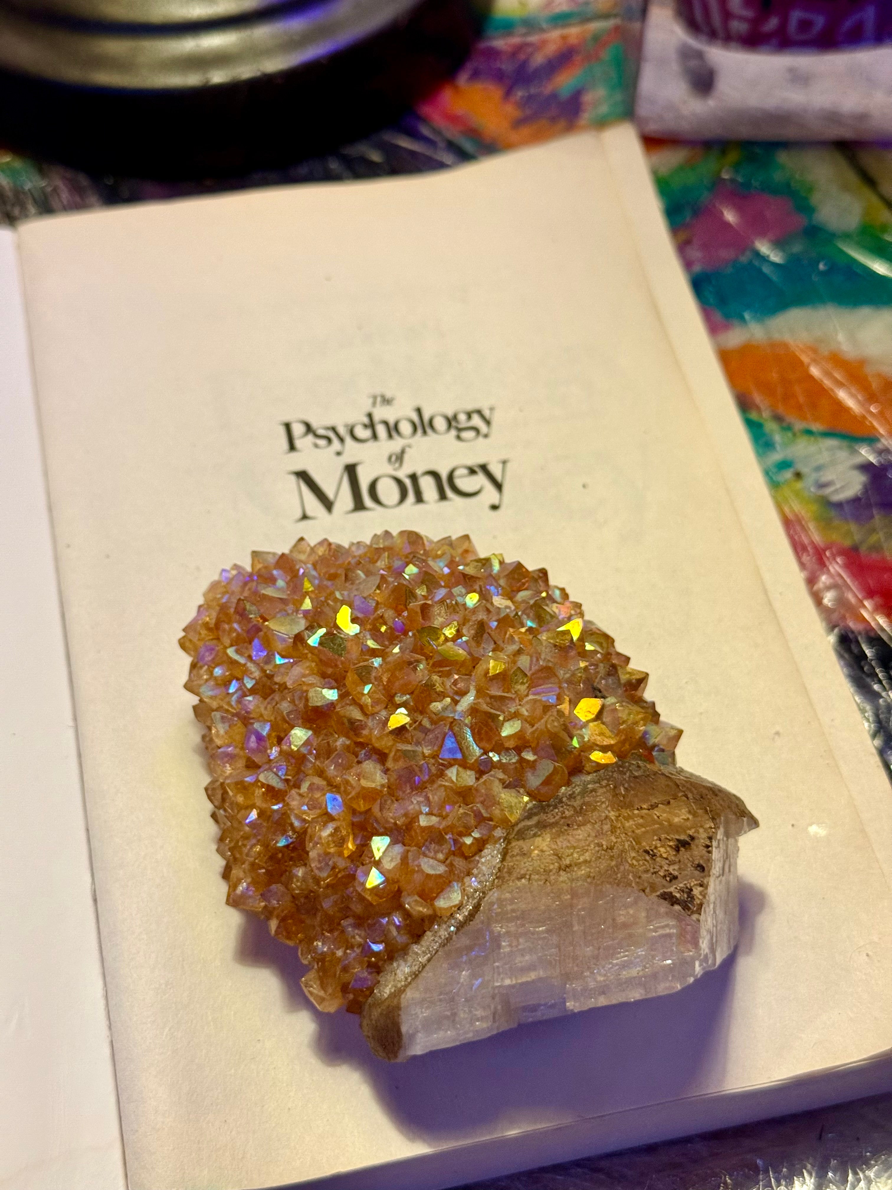 Golden Druzy on Selenite – Luxury Crystal Specimen
