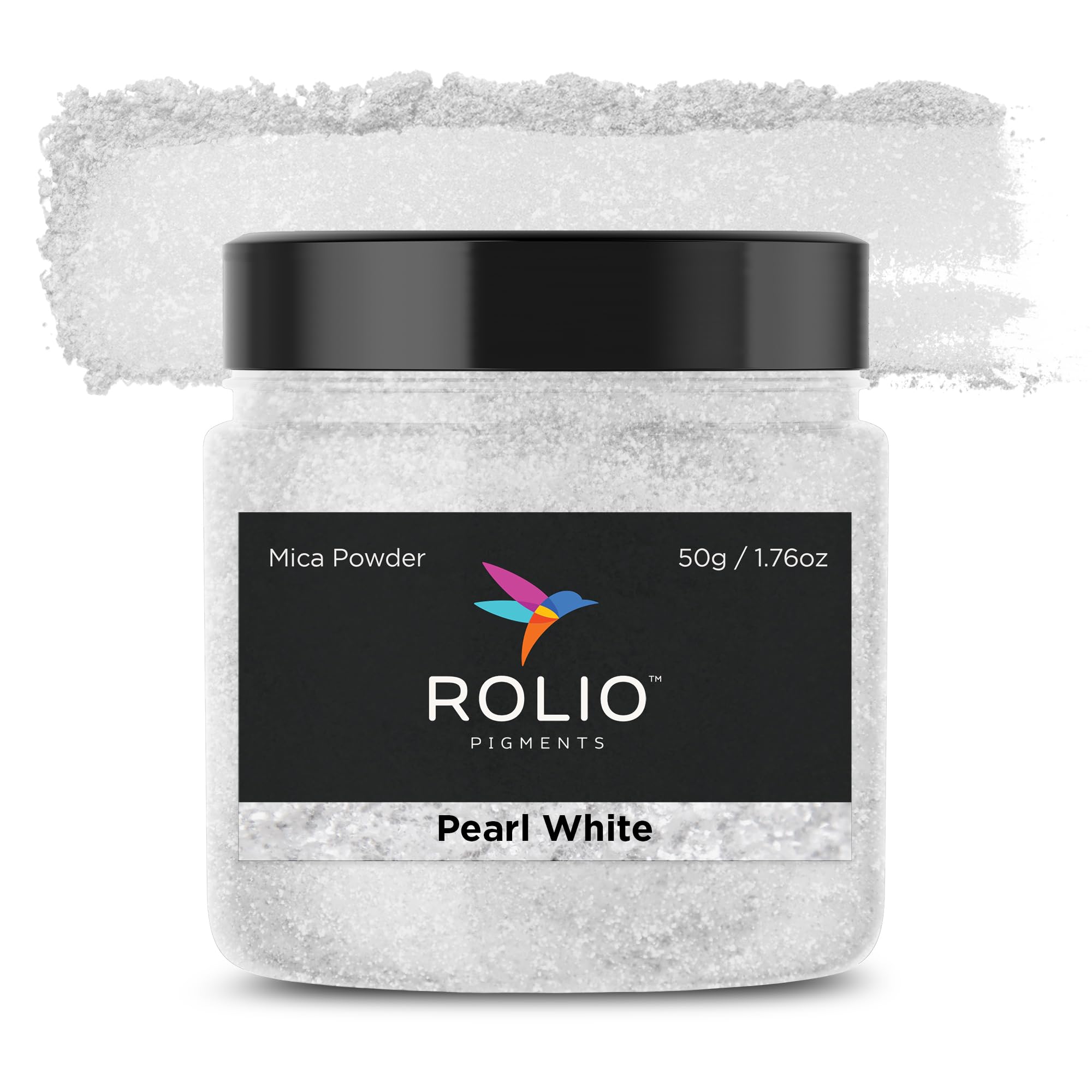 Pigmento de Mica Pearl White (Blanco Perla) - 50g | Rolio Pigments de Alta Concentración