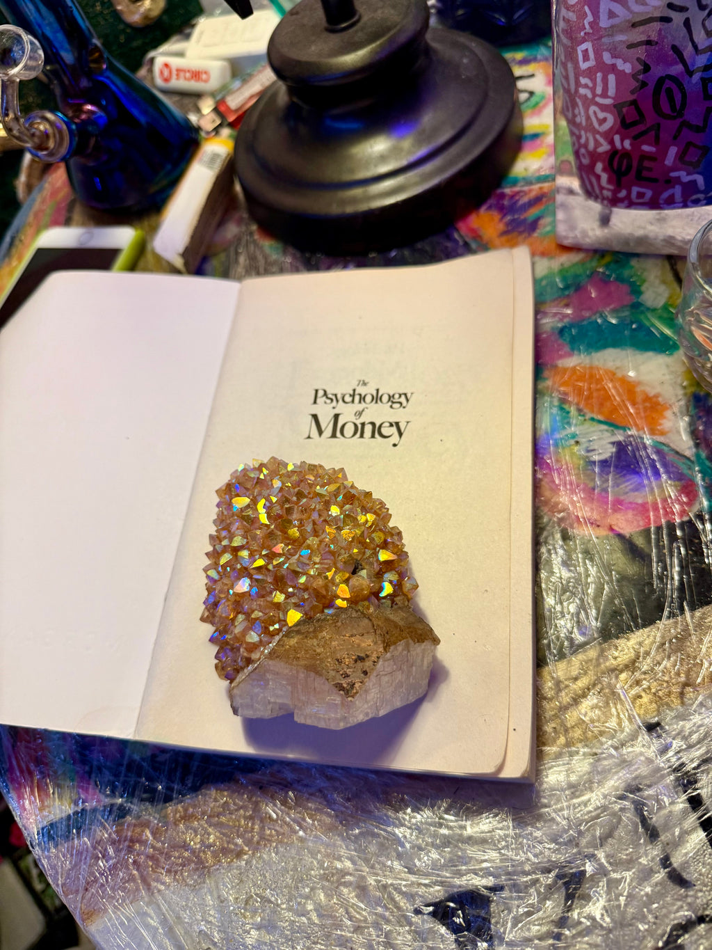 Golden Druzy on Selenite – Luxury Crystal Specimen
