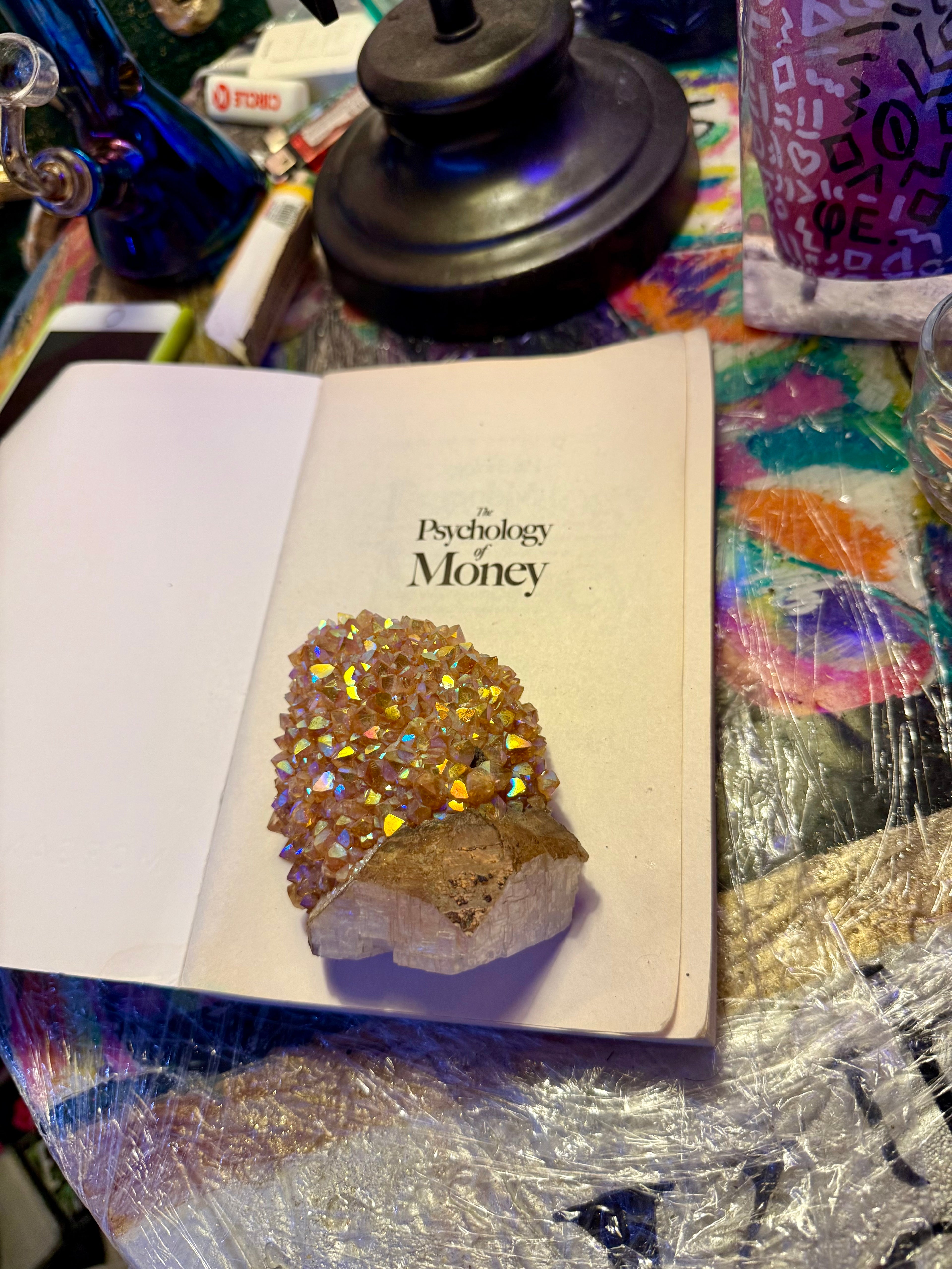 Golden Druzy on Selenite – Luxury Crystal Specimen