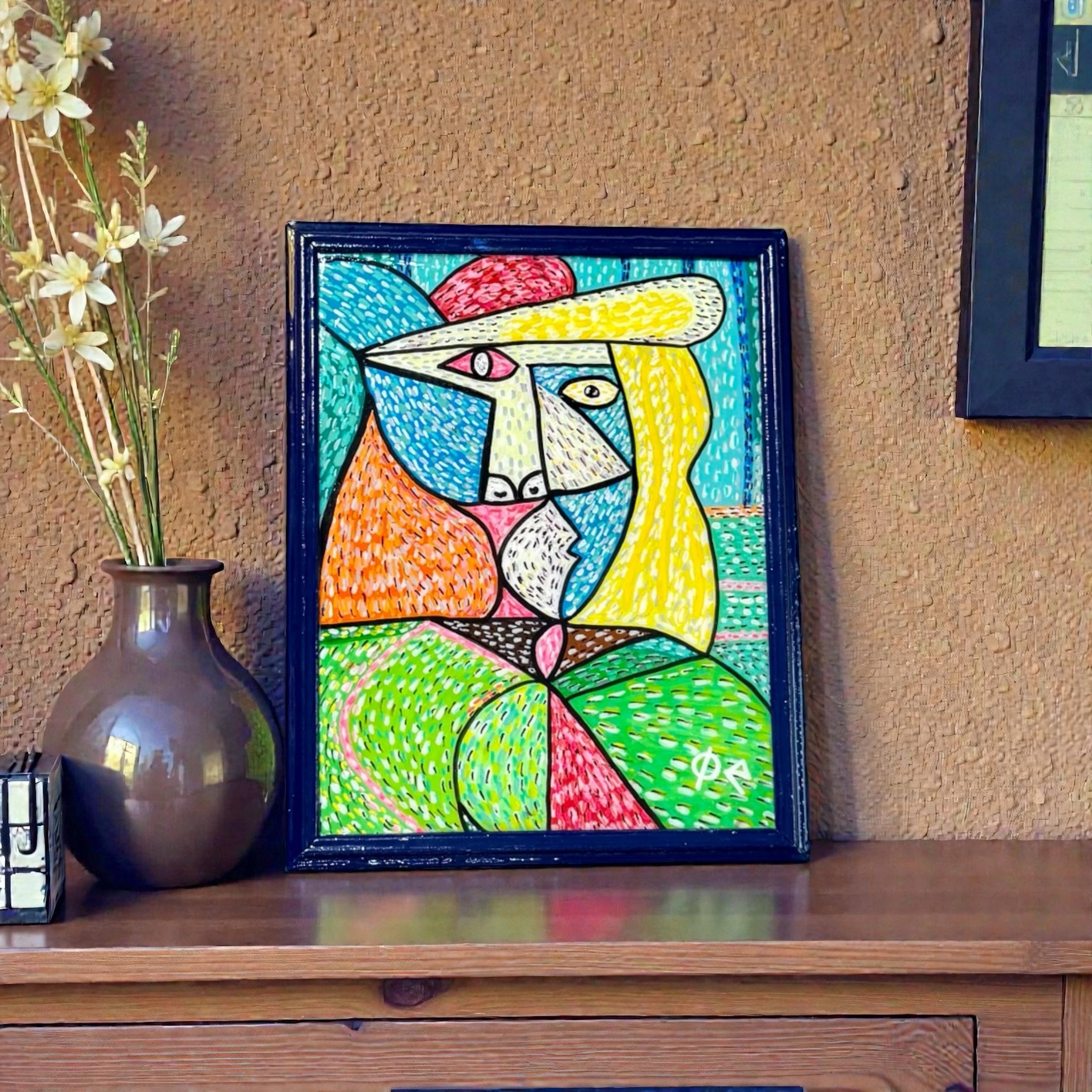 Modern Cubist Woman – Colorful Abstract Portrait