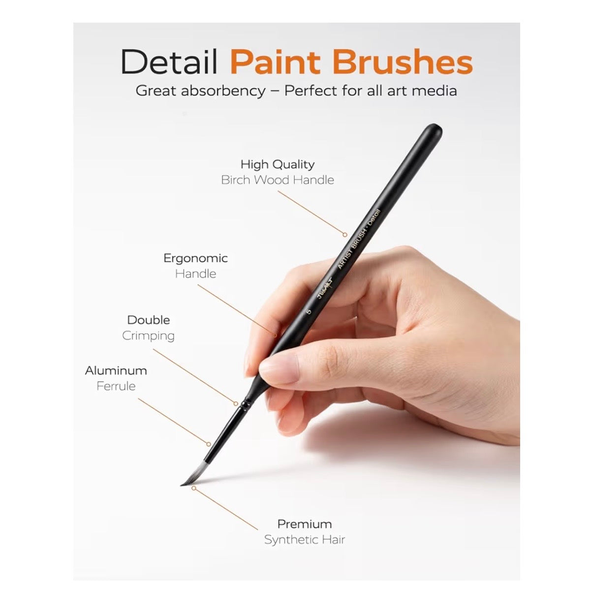 Pinceles de Detalle Profesional JUSART – Especial para Miniaturas (Venta por Unidad)