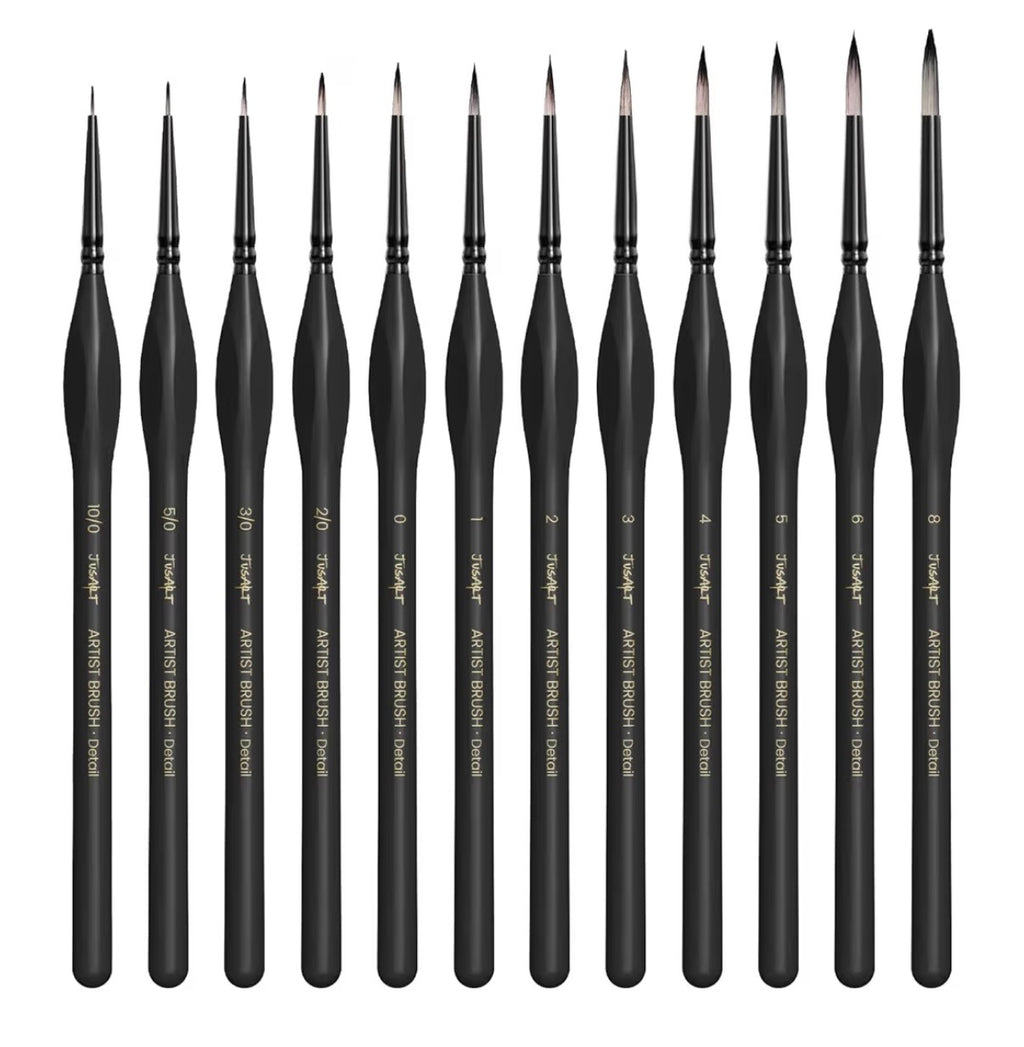 Pinceles de Detalle Profesional JUSART – Especial para Miniaturas (Venta por Unidad)