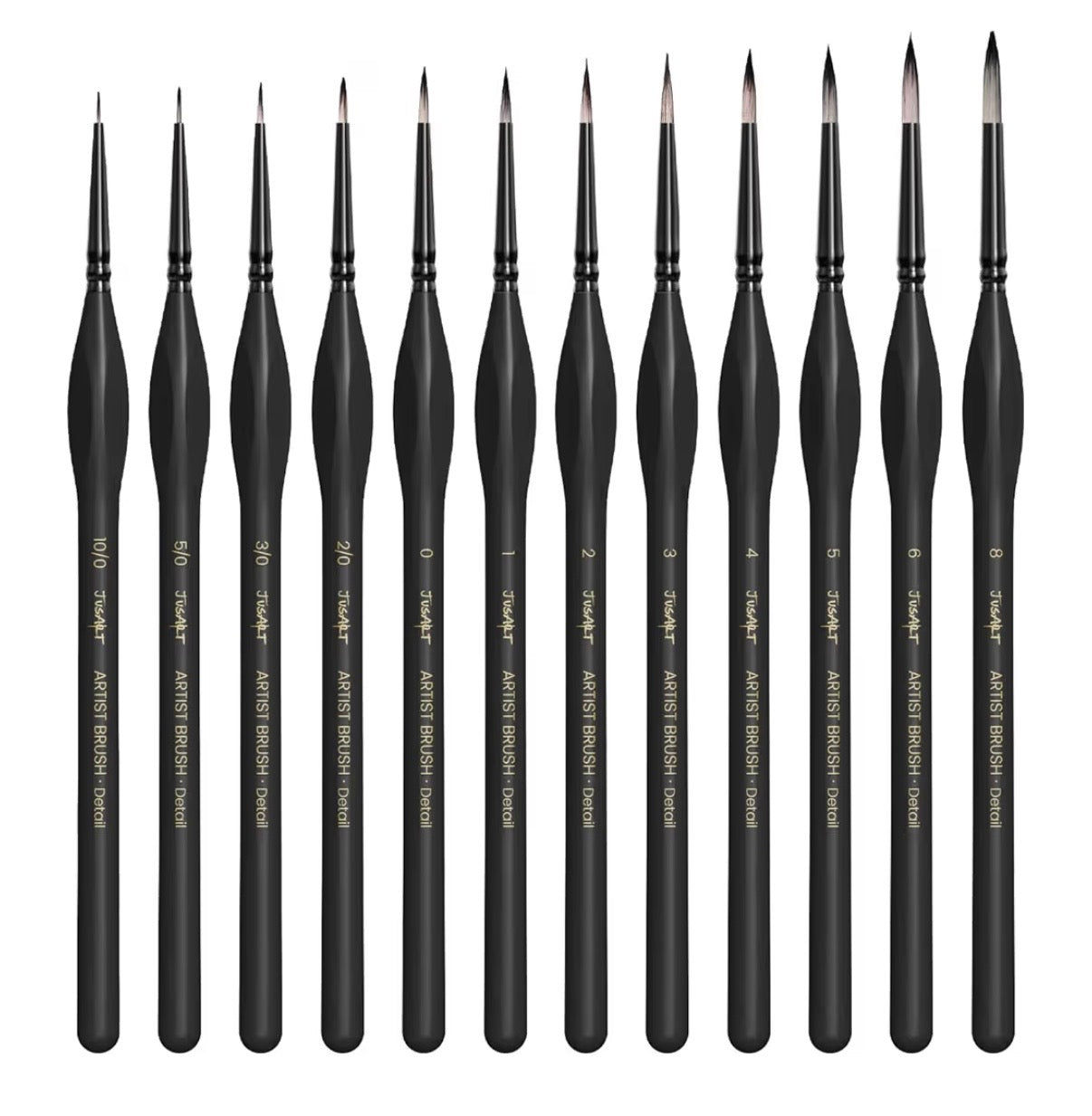 Pinceles de Detalle Profesional JUSART – Especial para Miniaturas (Venta por Unidad)