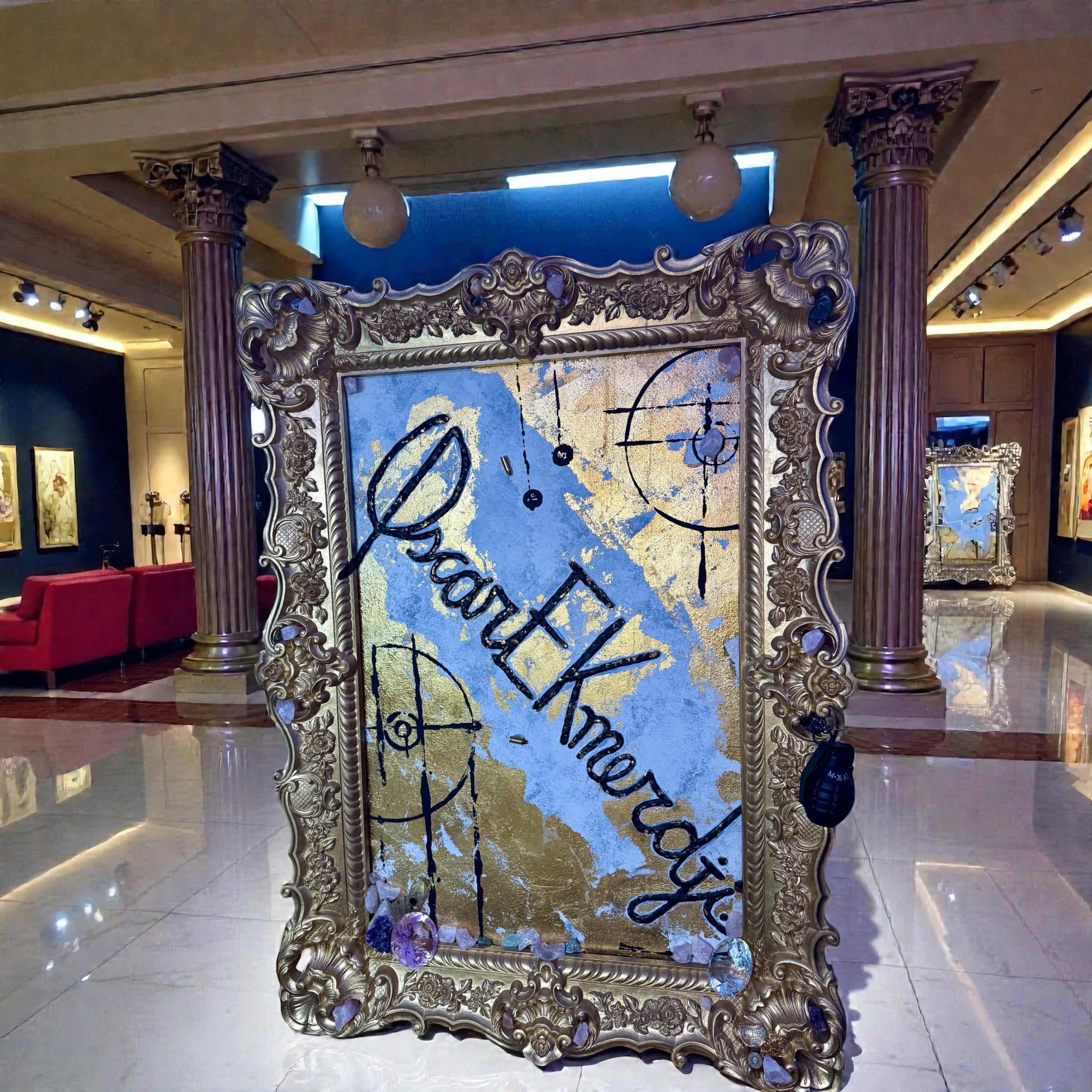 Legacy of Gold & diamonds by Oscar Ekmerdji – Signature Mixed-Media Art