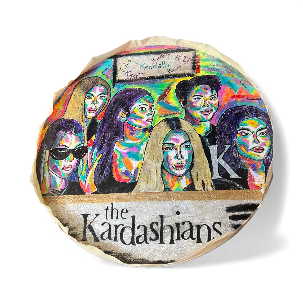Kardashian Universe – 30” Round Pop Art Table / Wall Art by Oscar Ekmerdji