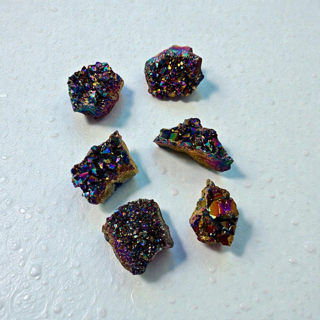Titanium Aura Quartz Cluster – Iridescent Rainbow Crystal