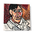 Cubist Man in White Coat – Bold Abstract Portrait