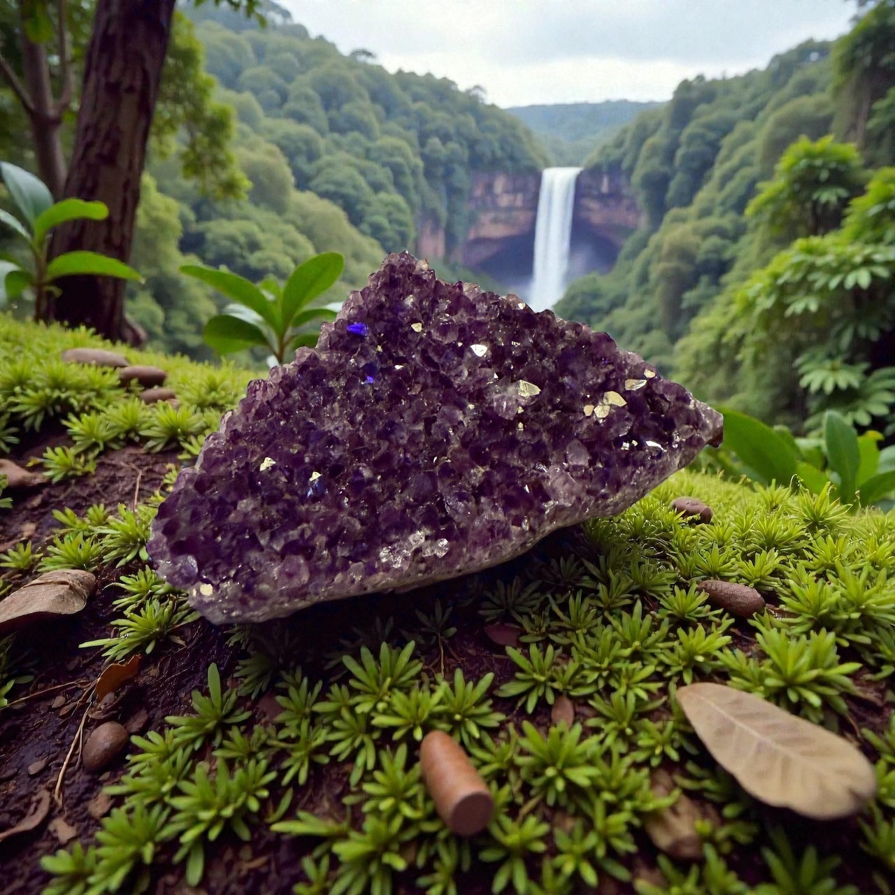 Amethyst Crystal Cluster – Deep Purple Geode Slice (Large Piece)