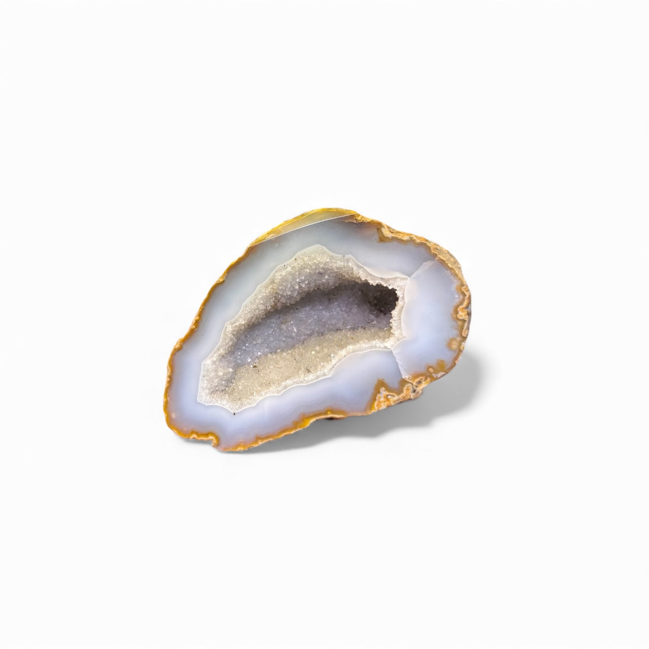 Grey Agate Geode Half – Natural Cut Crystal Geode