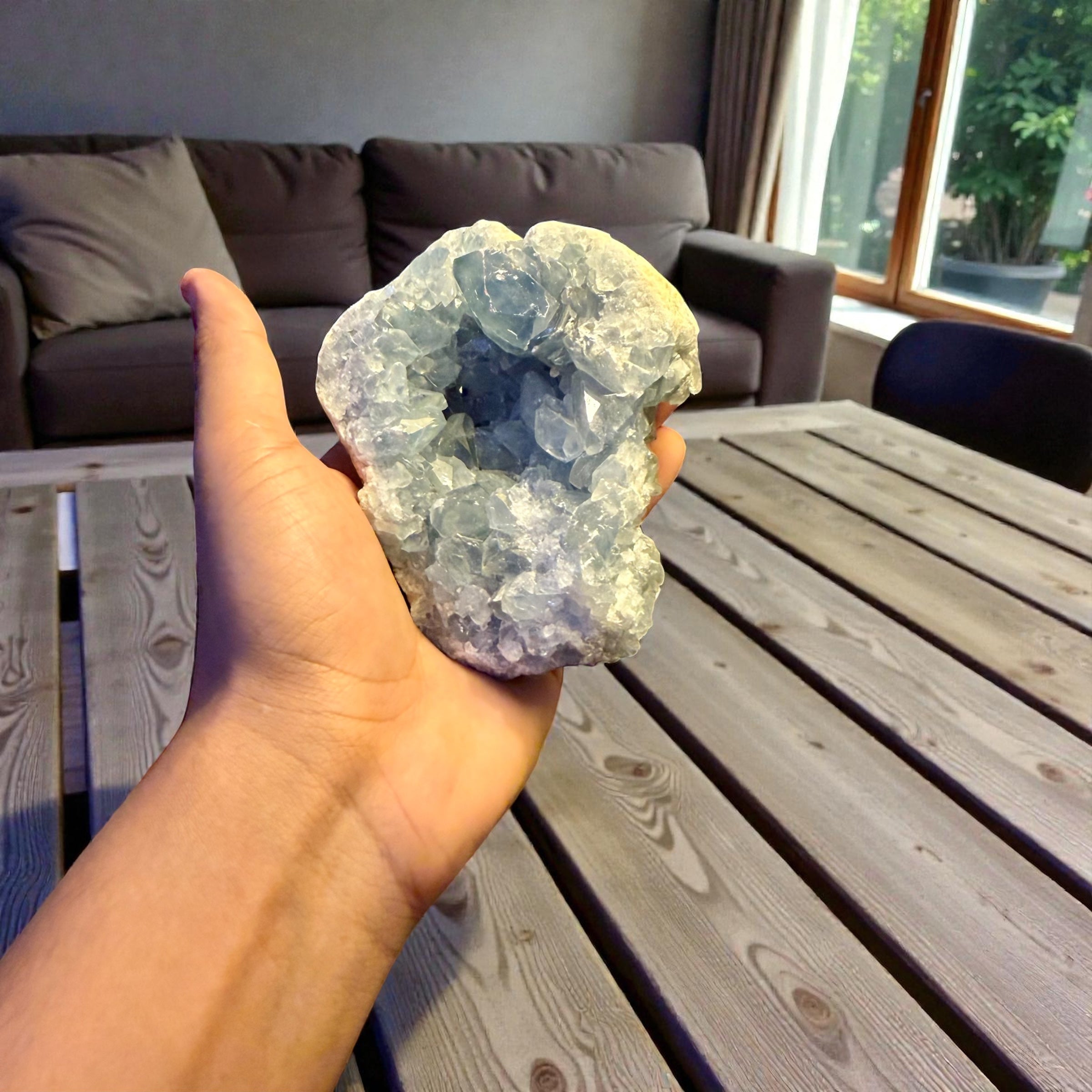 Celestite Cluster – Premium Sky-Blue Crystal