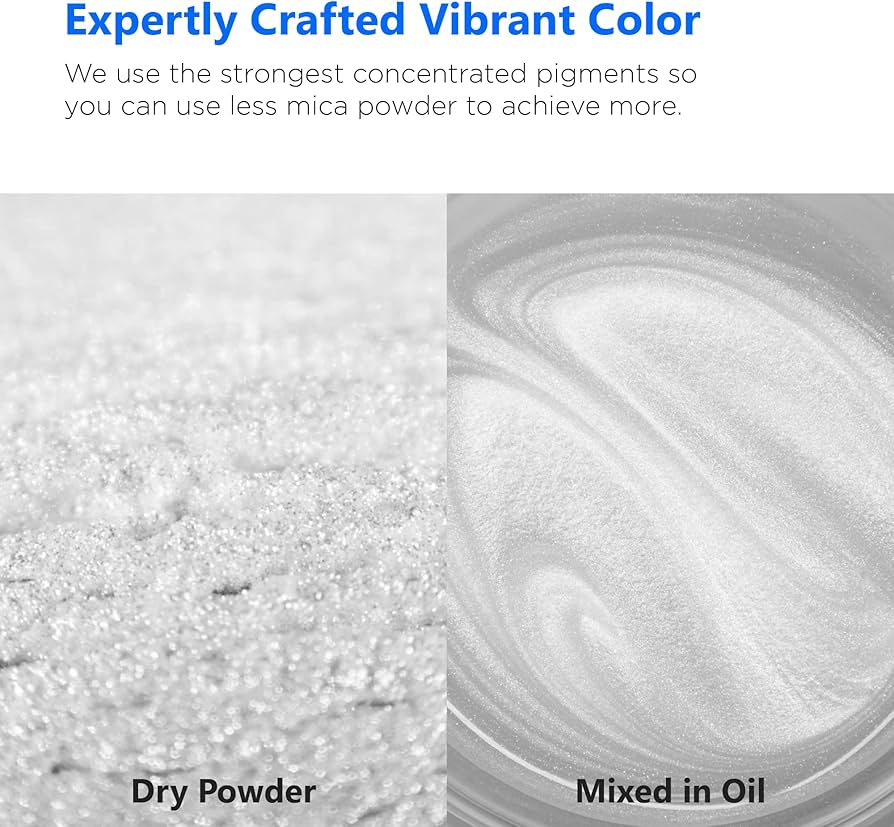Pigmento de Mica Pearl White (Blanco Perla) - 50g | Rolio Pigments de Alta Concentración