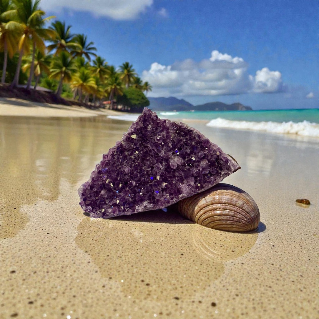 Amethyst Crystal Cluster – Deep Purple Geode Slice (Large Piece)