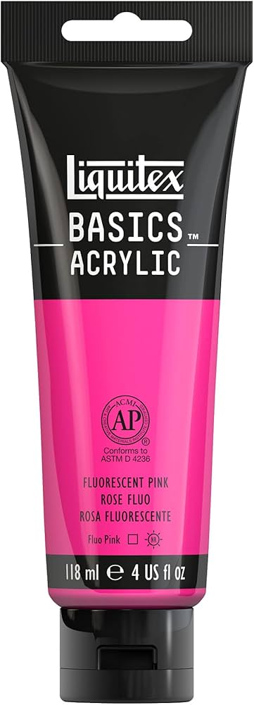 Liquitex Basics Acrylic - Rosa Fluorescente (118ml) - Brilla en Luz UV