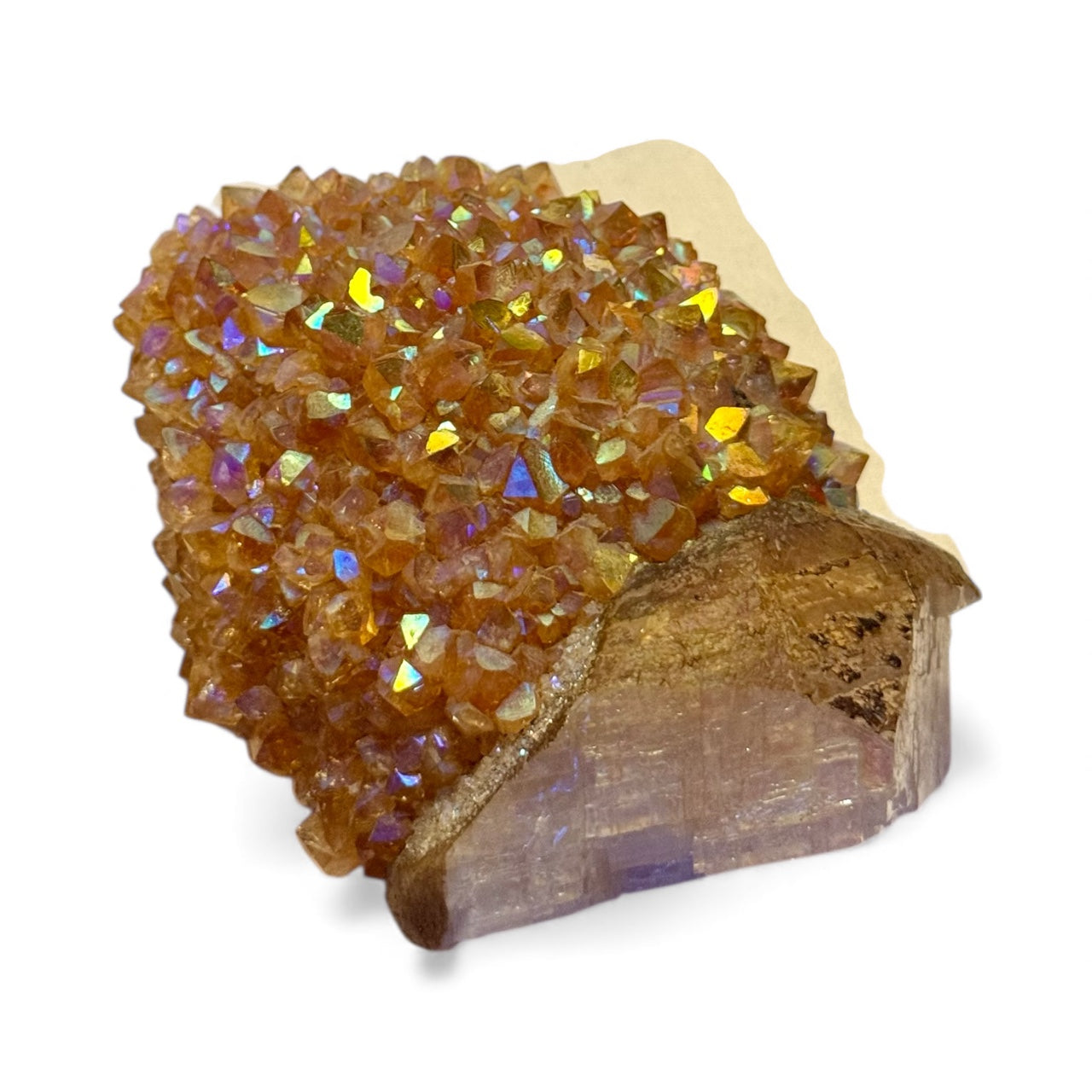 Golden Druzy on Selenite – Luxury Crystal Specimen