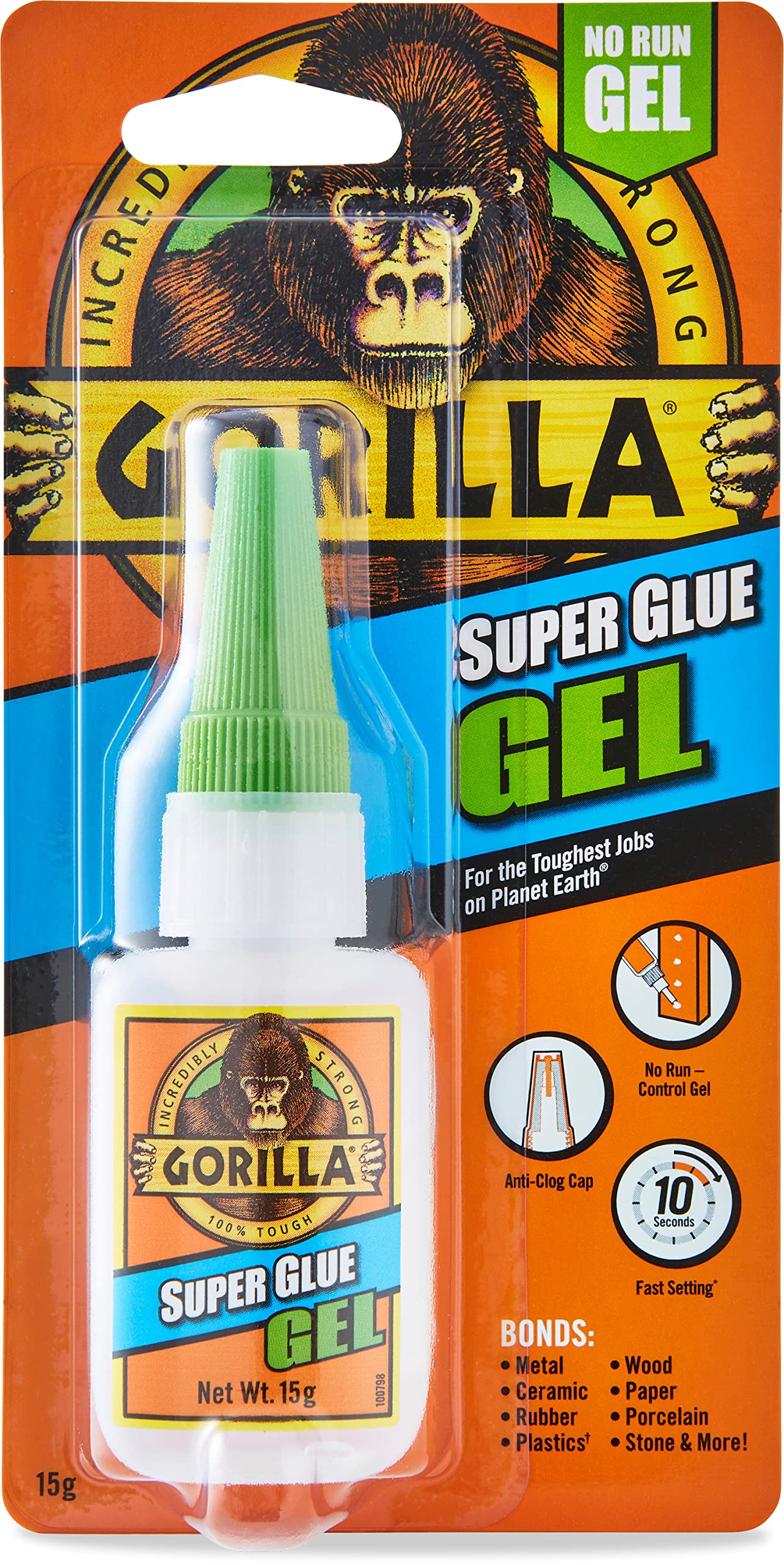 Gorilla Super Glue Gel – Pegamento Instantáneo de Alta Resistencia (15g)