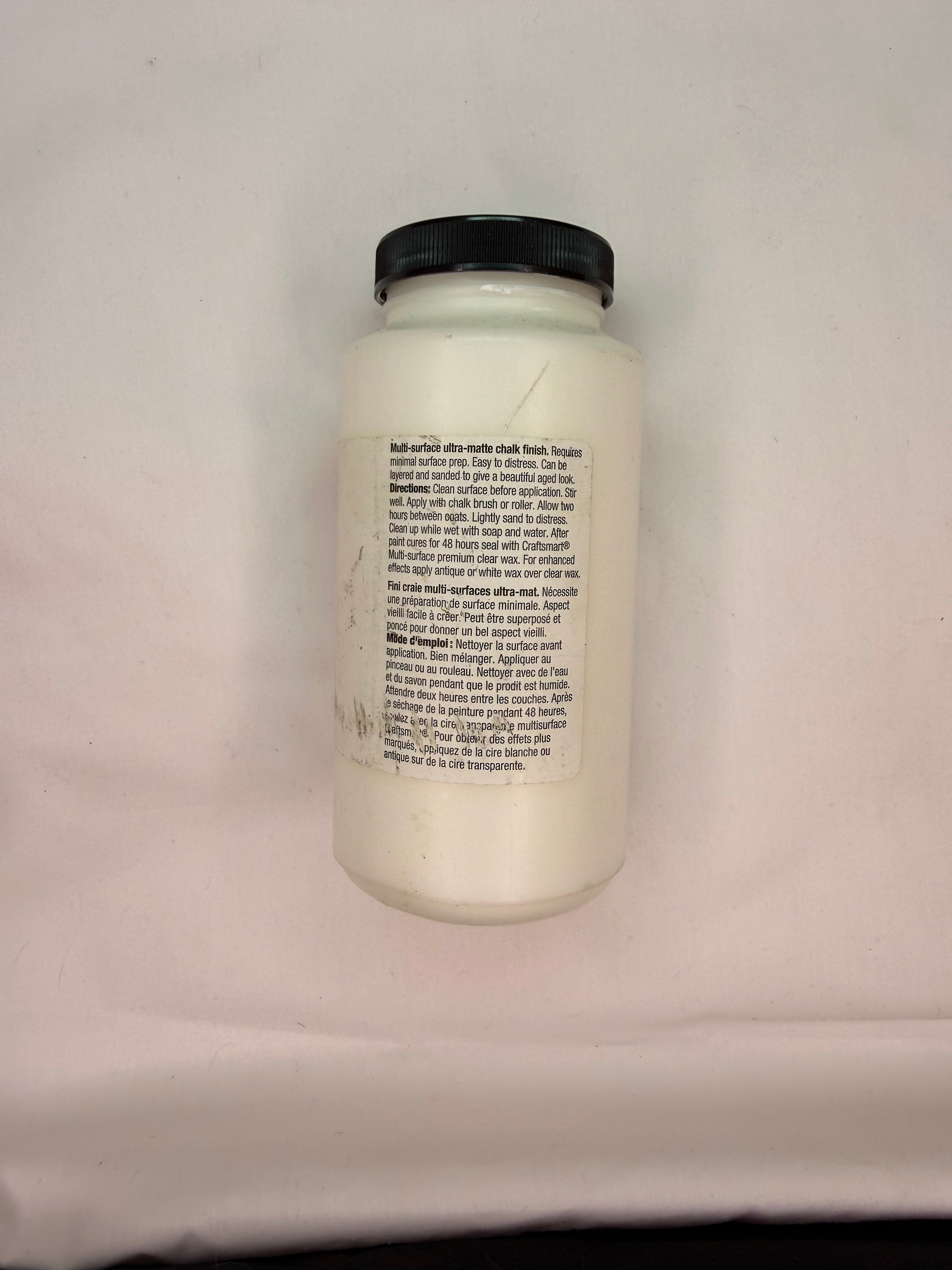 Pintura a la Tiza Craft Smart® (Chalk Paint) – Color blanco simple(473ml)