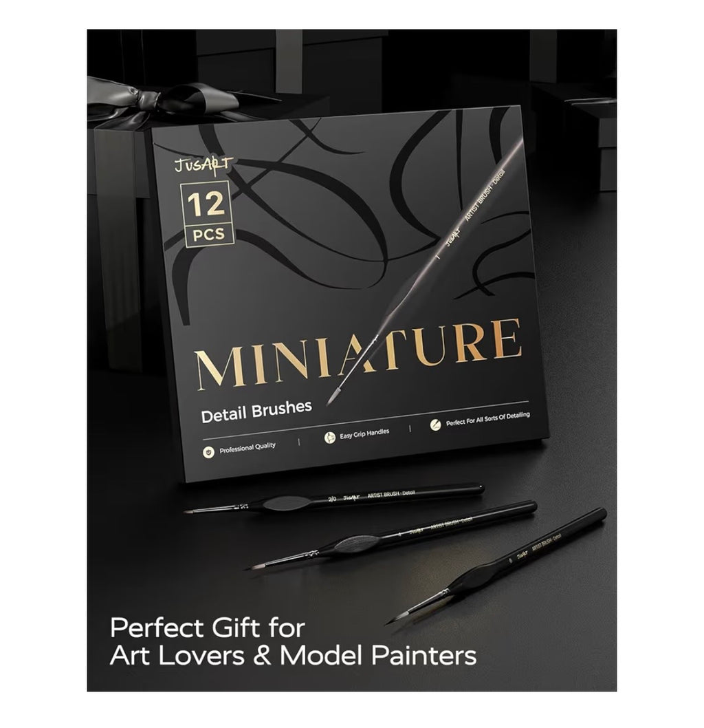 Pinceles de Detalle Profesional JUSART – Especial para Miniaturas (Venta por Unidad)