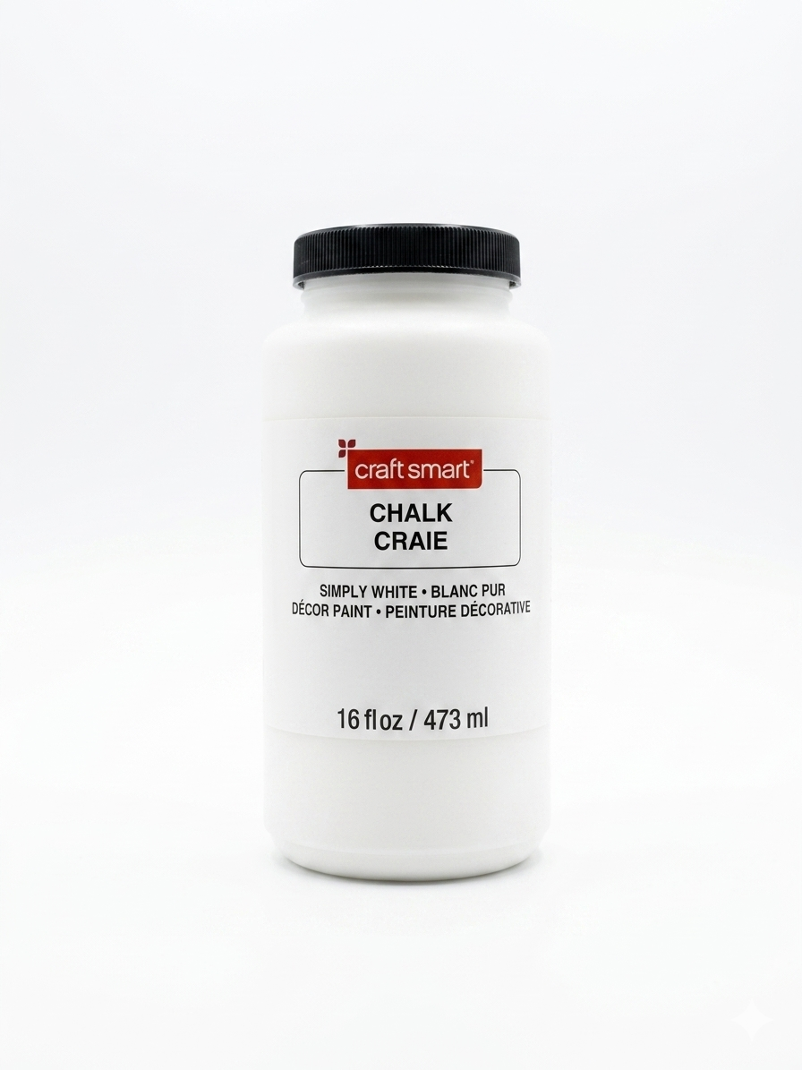 Pintura a la Tiza Craft Smart® (Chalk Paint) – Color blanco simple(473ml)