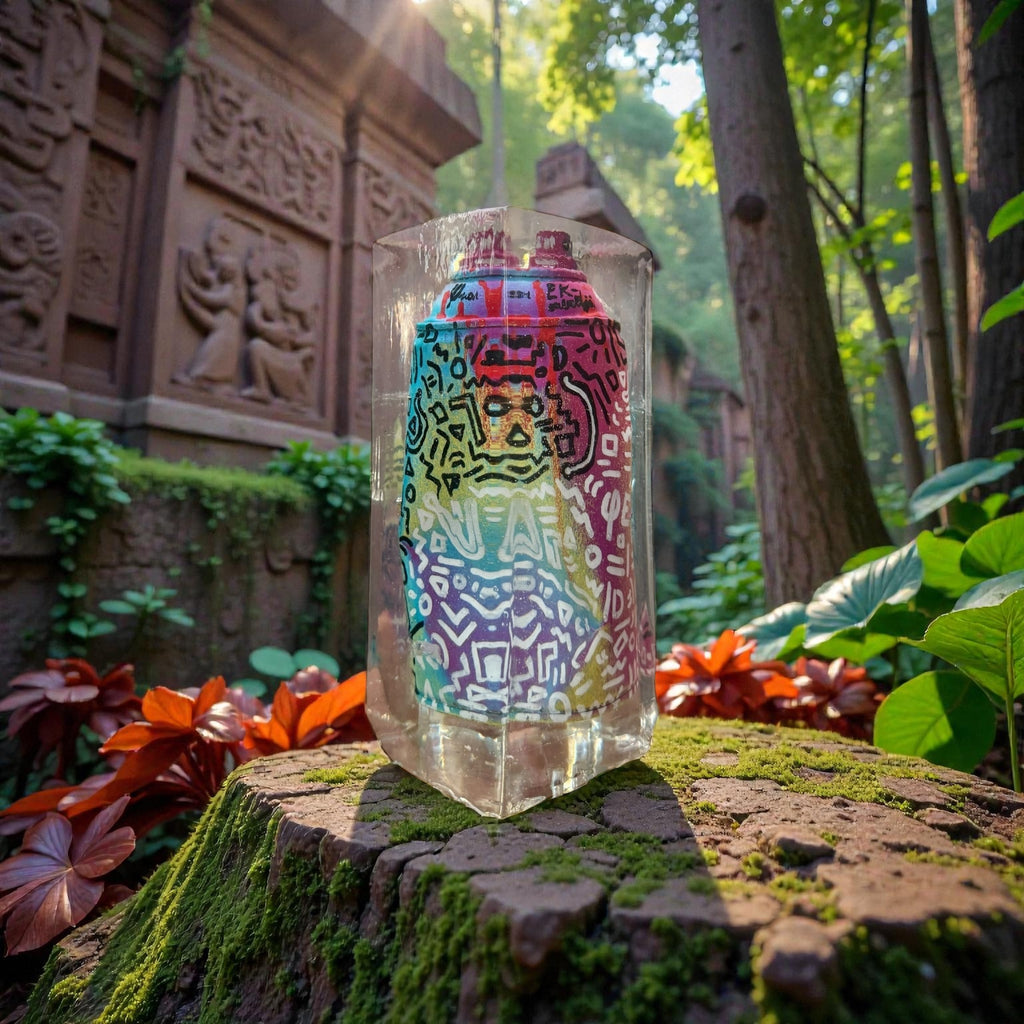 Street Graffiti Spray Can Encased in Epoxy – Art Sculpture by Oscar Ekmerdji