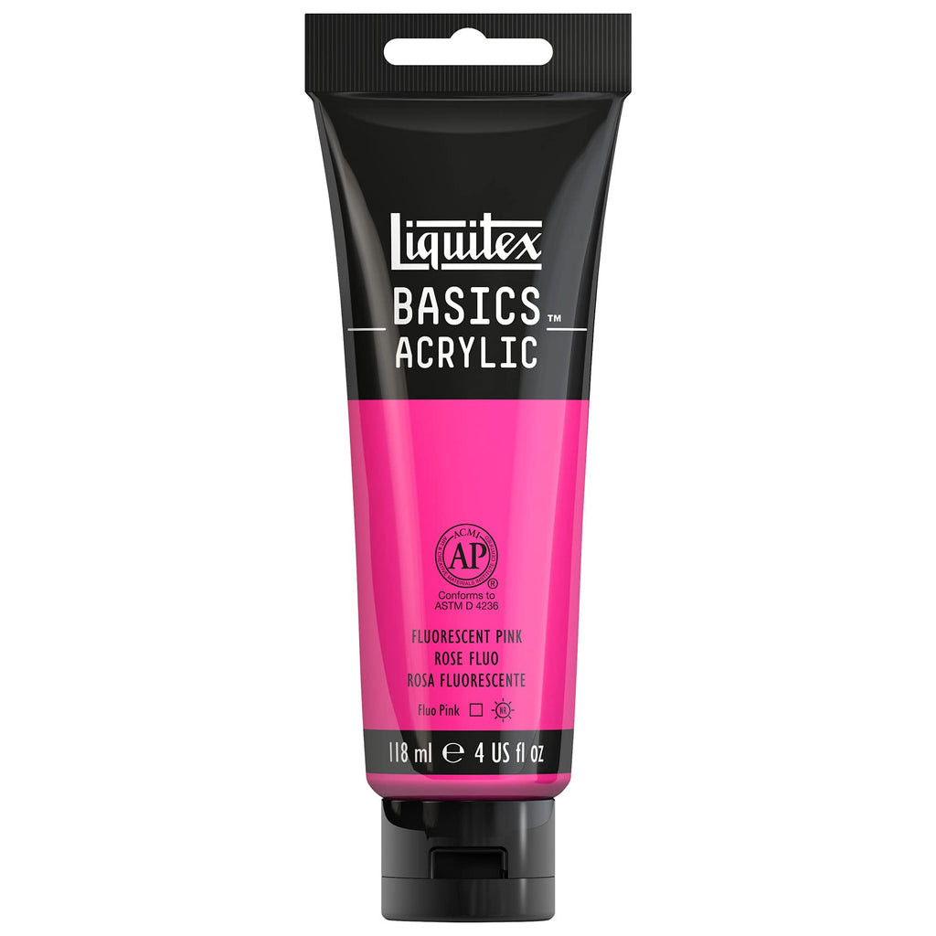 Liquitex Basics Acrylic - Rosa Fluorescente (118ml) - Brilla en Luz UV