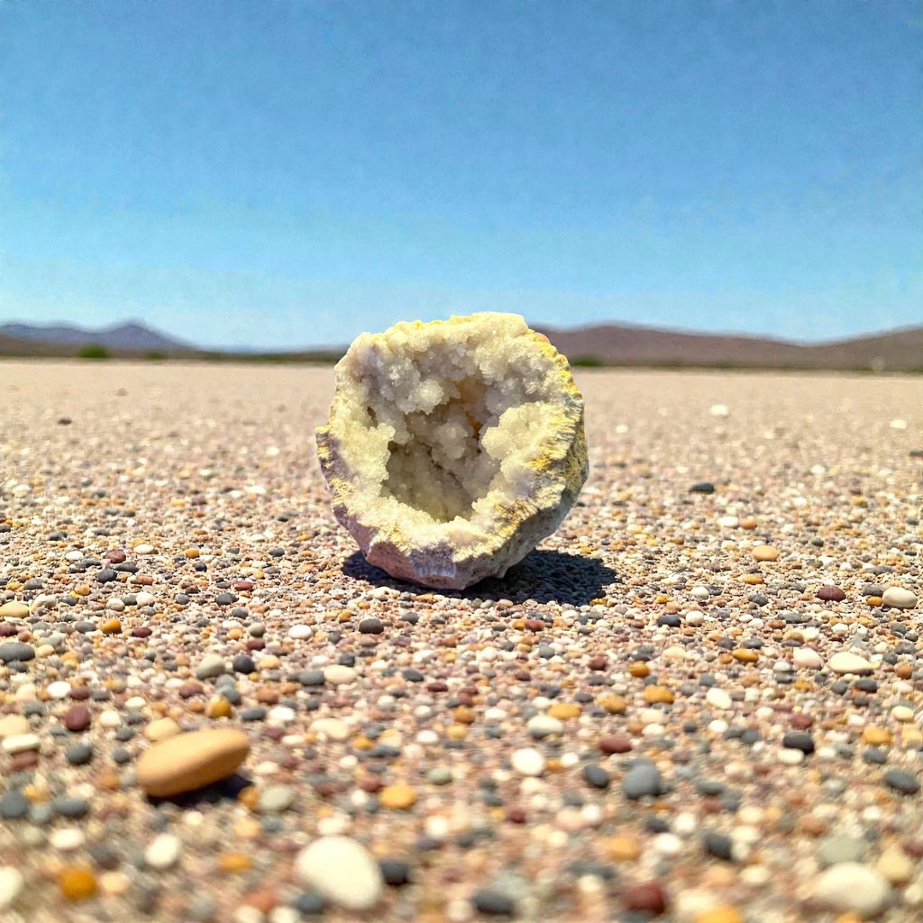 White Quartz Geode – Natural Drusy Crystal Cave