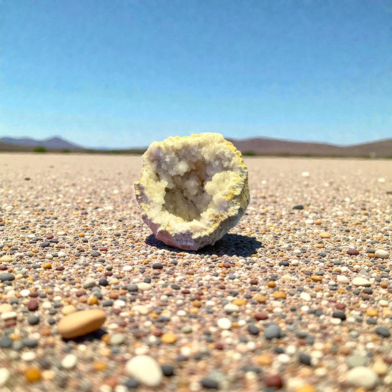 White Quartz Geode – Natural Drusy Crystal Cave