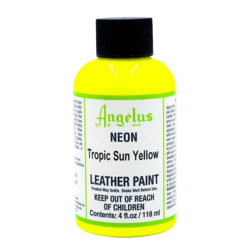 Pintura para Cuero Angelus Neon - Tropic Sun Yellow (4oz / 118ml)