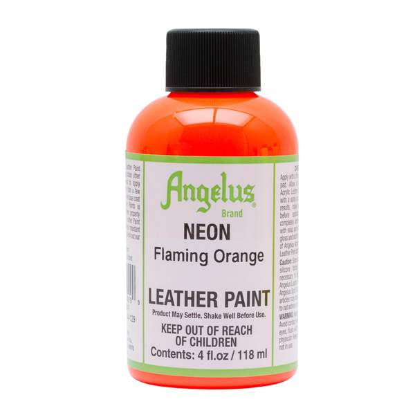 Pintura para Cuero Angelus Neon - Flaming Orange (4oz / 118ml)