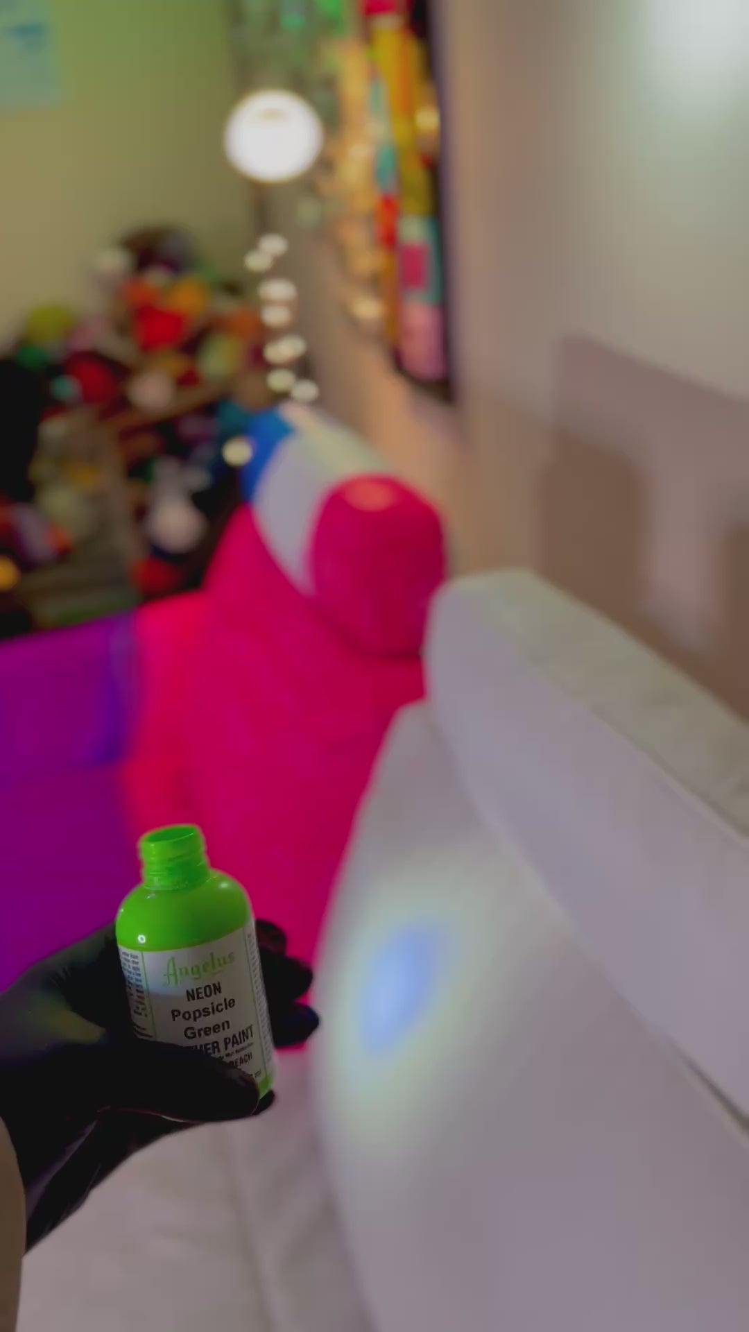 Pintura para Cuero Angelus Neon - Amazon Green (4oz / 118ml)